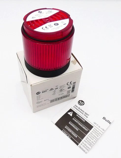 ALLEN BRADLEY 800EP-F43LX01 22.5MM MOM. CONTACT PB OPERATOR,NON-ILLUM., RD. PLAS. (IP66, 4/4X/13), FLUSH, RED CAP, 22.5MM PB LATCH, 3 ACROSS, 0 N.O. CONTACT(S), 1 N.C. CONTACT(S), STANDARD