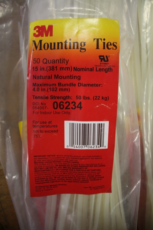3M 6234 MIN PUR MAY BE REQ'D 15" NAT CABLE TIE MOUNTING - 50LB (BAGGED) 3M 6234 MIN PUR MAY BE REQ'D 15" NAT CABLE TIE MOUNTING - 50LB (BAGGED)