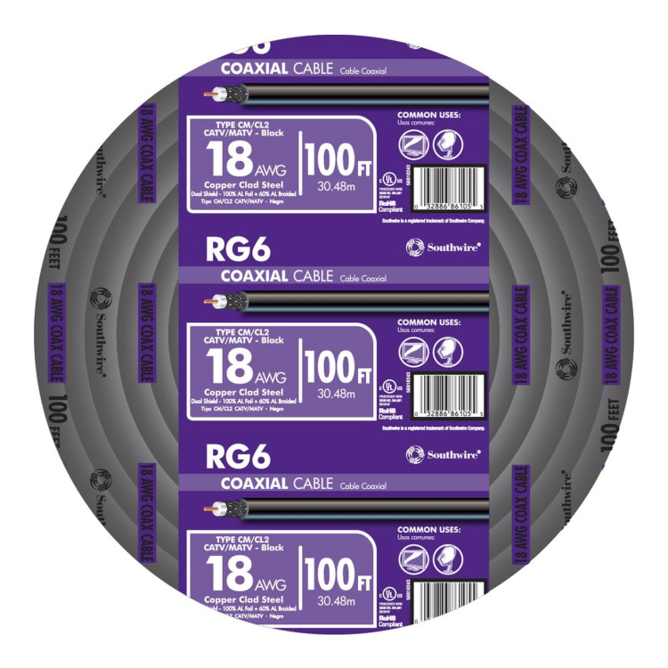 CABLE COAXIAL WHITE DUAL SHIELD 18AWG 500FT CABLE COAXIAL WHITE DUAL SHIELD 18AWG 500FT