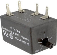 AMPERITE 12DC160C TIME DELAY RELAY, SPST-NC, 60SEC, 12VDC; CONTACT CONFIGURATION:SPST-NC; NOM INPUT VOLTAGE:12VDC; DELAY TIME RANGE:0.1S TO 60S; TIMING ADJUSTMENT:KNOB;