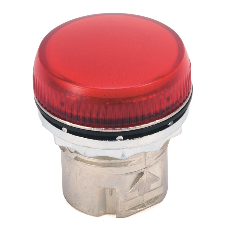 ALLEN BRADLEY 800FM-P4  PILOT LIGHT, METAL BODY, BLANK DIFFUSER WHITE, RED LENS, SINGLEPACK
