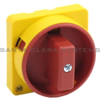 ALLEN BRADLEY 194E-HE4N-175 ACTUATOR FOR LOAD SWITCH WITH SCREW FIXTURE, EMERGENCY STOP TYPE, YELLOW FRAME PLATE 54 X 54 MM, RED KNOB-RING, PROVISION FOR 3 PADLOCKS, ON-OFF SWITCH, 90 DEGREES, 0-1, 0H.9