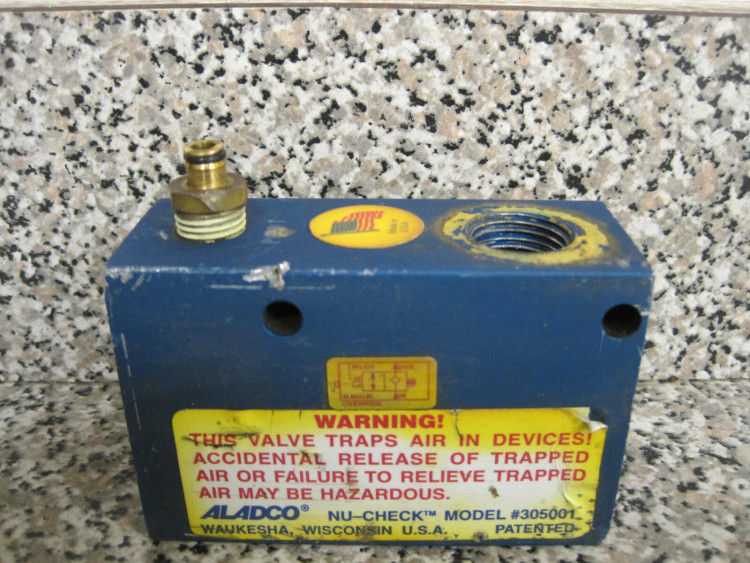 ALADCO INC 305001 NU-CHECK VALVE 1/2 NPTF WITH OVERRIDE