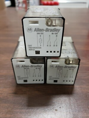 ALLEN BRADLEY 700-HA32Z24-99 GENERAL PURPOSE RELAY, 10A CONTACT, DOUBLE POLE DOUBLE THROW, 24V DC, NO MANUAL OPERATOR, NO PILOT LIGHT, BULK QUANTITY OF 10 PCS.