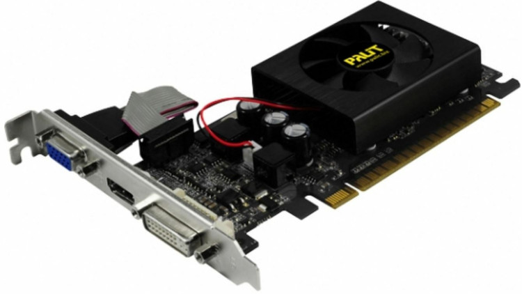 Видеокарта 2Gb Palit GeForce GT 610, 2GB 64bit DDR3, VGA, DVI, HDMI (NEAT610LHD46F)