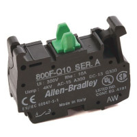 ALLEN BRADLEY 800F-MX11 METAL LATCH AND CONTACT BLOCK, WITH SCREW TERMINALS, 1 N.O., 1 N.C., STANDARD BLOCKS