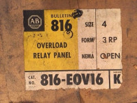 ALLEN BRADLEY 816-EOV16-K OVERLOAD RELAY 600VAC MAX