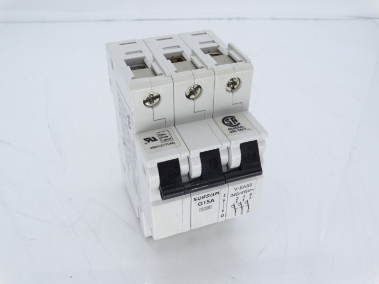 ABL SURSUM V-EA53-G15A CIRCUIT BREAKER 15AMP 3POLE 240/415V DINRAIL MOUNT