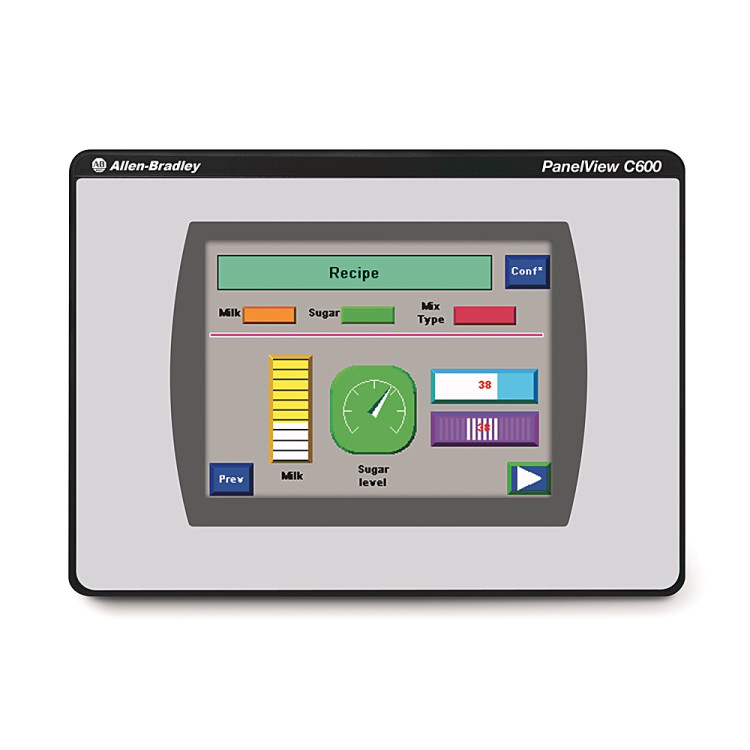 ALLEN BRADLEY 2711C-T6M PANELVIEW C600, MONOCHROME, TOUCH, SERIAL/ENET, DC