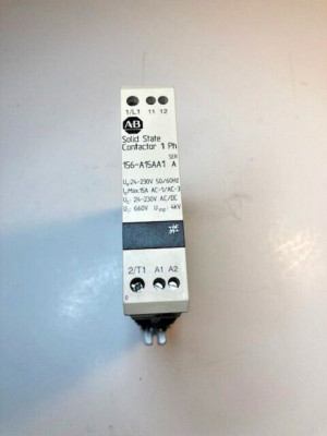 ALLEN BRADLEY 156-A15AA1 156 SOILD STATE CONTACTOR, 20 AMPERES, LINE VOLTAGE 24-230V AC, CONTROL VOLTAGE 24-230 V AC/DC, SINGLE PHASE