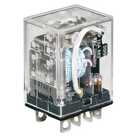 ALLEN BRADLEY 700-HF32A24-4 700-HF GENERAL PURPOSE MINIATURE SQUARE BASE RELAY, 10 AMP CONTACT, DPDT, 24V 50/60HZ, PILOT LIGHT