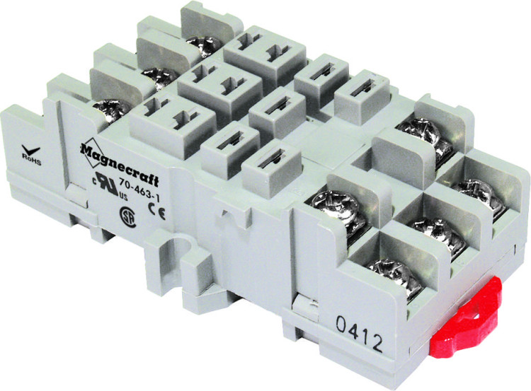 GROUPE SCHNEIDER 70-463-1  RELAY SOCKET; SOCKET MOUNTING:DIN RAIL, PANEL; CURRENT RATING:15A; SOCKET TERMINALS:SCREW; VOLTAGE RATING:300V; NO. OF PINS:11; ACCESSORY TYPE:RELAY S