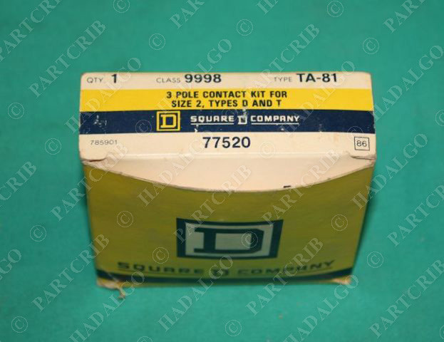 GROUPE SCHNEIDER 9998-TA81  CONTACT KIT 3POLE NEMA SIZE2 FOR CONTACTOR/STARTER