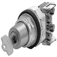 ALLEN BRADLEY 800T-H48D1 30.5MM TYPE 4/13 2 POS. CYLINDER LOCK SEL. SWITCH, SPRING RETURN FR/ RIGHT KEY REMOVAL-LEFT, D018 (STD. KEY), 1 NO
