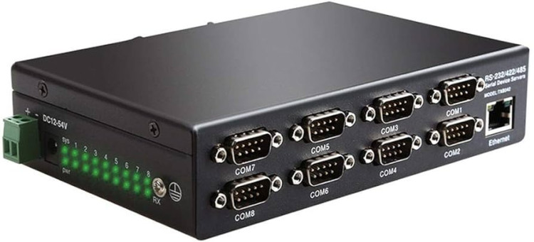 (8 port RS232+8 port RS485/422) to Ethernet(10/100M),1U 19" Rack, AC/DC85-265V