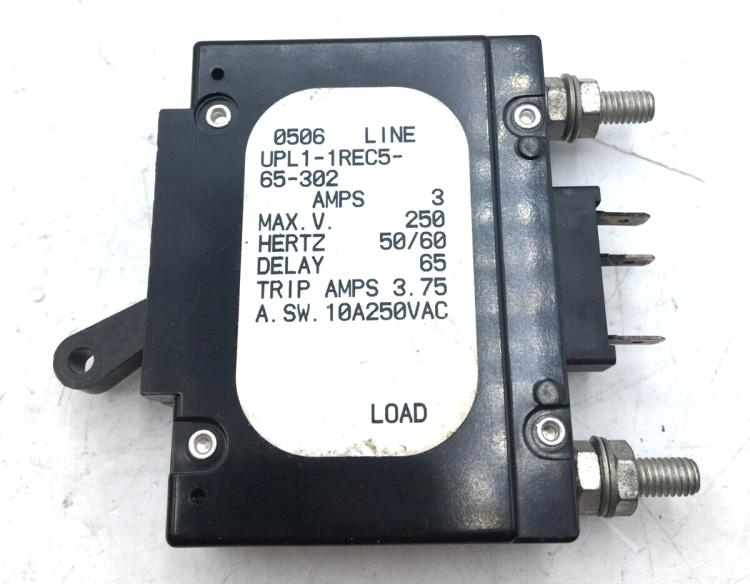 AIRPAX UPL1-1REC5-22515-1 CIRCUIT BREAKER 10AMP 1POLE 250V AIRPAX UPL1-1REC5-22515-1 CIRCUIT BREAKER 10AMP 1POLE 250V