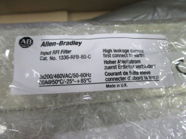 ALLEN BRADLEY 1336-RFB-80-C CONTROL FILTER RFI 3X200/460VAC 80AMP 50/60HZ ALLEN BRADLEY 1336-RFB-80-C CONTROL FILTER RFI 3X200/460VAC 80AMP 50/60HZ