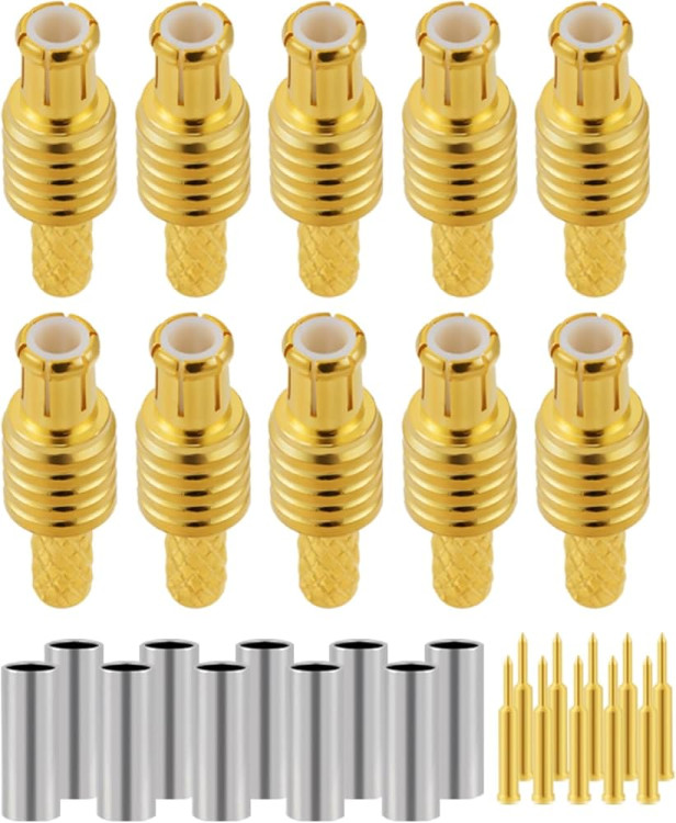 RF/COAXIAL, MCX PLUG, STR, 50OHM, CRIMP; CONNECTOR TYPE:MCX COAXIAL; BODY STYLE:STRAIGHT PLUG; COAXIAL TERMINATION:CRIMP; IMPEDANCE:50OHM; RG CABLE TY