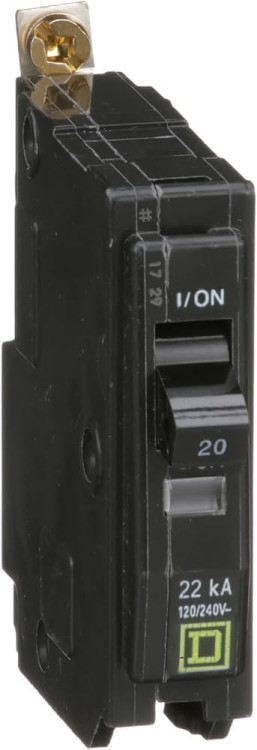 GROUPE SCHNEIDER QOB120 CIRCUIT BREAKER 20AMP 1POLE 120/240VAC BOLT-ON GROUPE SCHNEIDER QOB120 CIRCUIT BREAKER 20AMP 1POLE 120/240VAC BOLT-ON