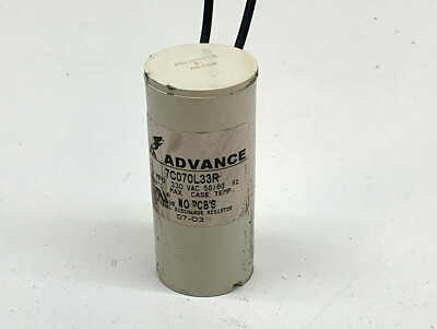 ADVANCE BALLAST 7C070L33R CAPACITOR 7MFD 330VAC NON-PCB ADVANCE BALLAST 7C070L33R CAPACITOR 7MFD 330VAC NON-PCB