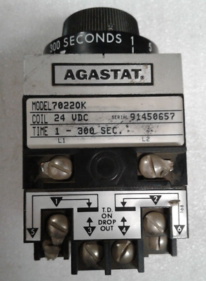 AGASTAT 7022OK TIME DELAY RELAY OFF-DELAY 2PDT 1-300SEC 24VDC