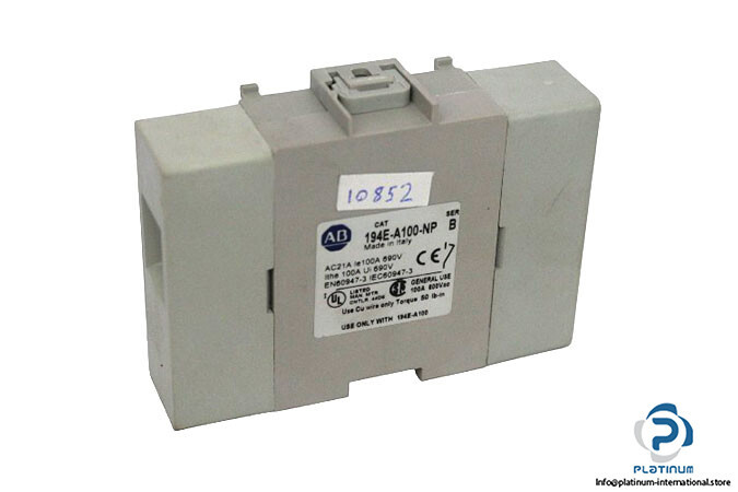 ALLEN BRADLEY 194E-A100-NP FOURTH POLE, 1 EARLY MAKE CONTACT, FOR USE WITH 194E-A100, BASE MOUNTING ALLEN BRADLEY 194E-A100-NP FOURTH POLE, 1 EARLY MAKE CONTACT, FOR USE WITH 194E-A100, BASE MOUNTING