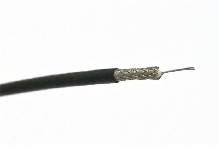 COAXIAL CABLE MINI 75OHM BLACK PVC 30AWG 1FT