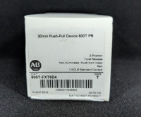 ALLEN BRADLEY 800T-FXT6D4 30.5MM TYPE 4/13 2 POS. PB-NON-ILLUM., PUSH-PULL / TWIST TO RELEASE, RED, 1 NCLB