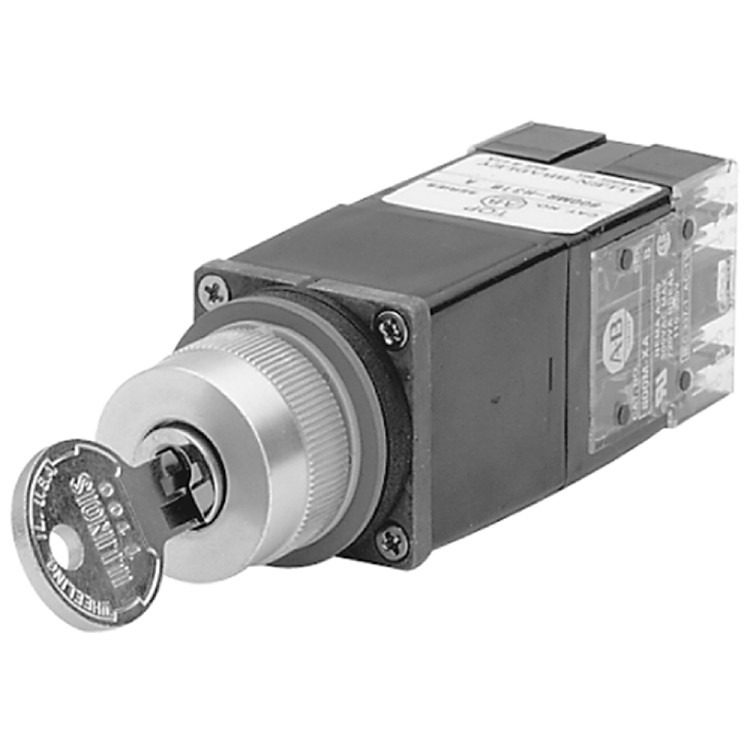ALLEN BRADLEY 800MR-H48BLA KEY SELECTOR SWITCH 2POS RETURN RIGHT 1NO/1NC ALLEN BRADLEY 800MR-H48BLA KEY SELECTOR SWITCH 2POS RETURN RIGHT 1NO/1NC