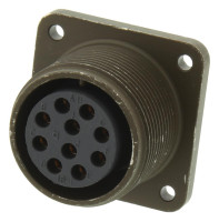 AMPHENOL MS3102R18-1S CIRCULAR CONN, RCPT, SIZE 18, 10POS, BOX; CONNECTOR TYPE:CIRCULAR MILITARY; CONNECTOR BODY MATERIAL:ALUMINIUM ALLOY; GENDER:RECEPTACLE; CONTACT GENDER