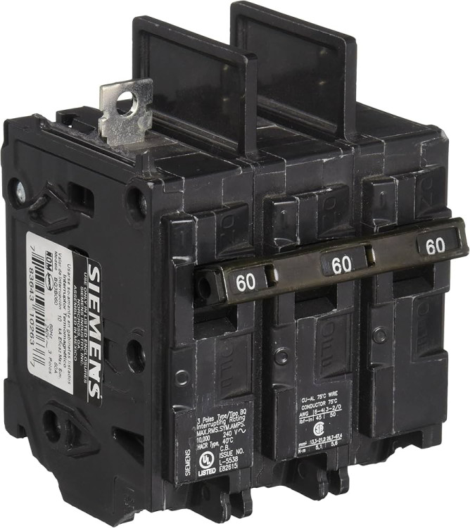 CIRCUIT BREAKER 60AMP 3POLE 240VAC PLUG-IN