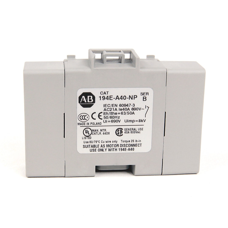 ALLEN BRADLEY 194E-A40-NP FOURTH POLE, 1 EARLY MAKE CONTACT, FOR USE WITH 194E-A40, BASE MOUNTING ALLEN BRADLEY 194E-A40-NP FOURTH POLE, 1 EARLY MAKE CONTACT, FOR USE WITH 194E-A40, BASE MOUNTING