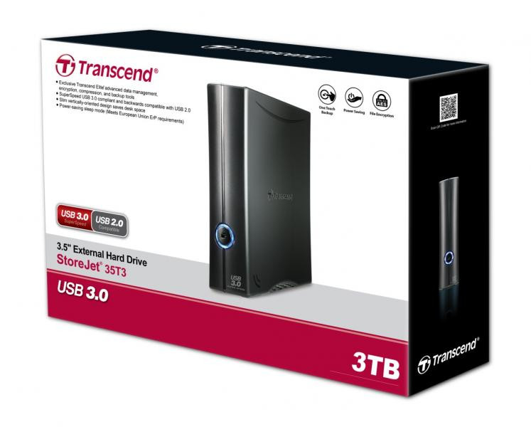 Transcend TS3TSJ35T3, 3TB STOREJET USB3.0 (3.5" SATA)