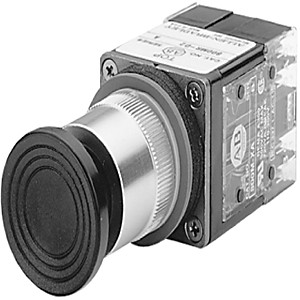 ALLEN BRADLEY 800MR-A2A 800MR MOMENTARY CONTACT PUSH BUTTON UNITS, NON-ILLUMINATED, FLUSH HEAD, BLACK, 1 N.O - 1 N.C., STAB TERMINALS