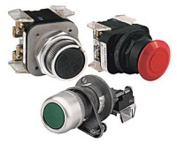 ALLEN BRADLEY 800T-H5 30.5MM TYPE 4/13 2 POS SEL. SWITCH-NON-ILLUM., WHITE, STD. KNOB SPRING RETURN FR/ RIGHT, NO CONTACTS