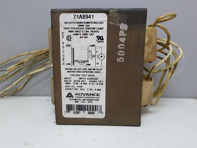 ADVANCE BALLAST 71A8941500D HPS BAL 200W S66 480V C&C ADVANCE BALLAST 71A8941500D HPS BAL 200W S66 480V C&C