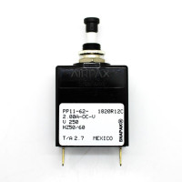 AIRPAX PP112200AXXV CIRCUIT BREAKER, HYD-MAG, 1P, 250V, 2A; INPUT VOLTAGE VAC:250V; NO. OF POLES:1; CURRENT RATING:2A; INTERRUPTING CAPACITY:0.5KA; DIELECTRIC STRENGTH:1.