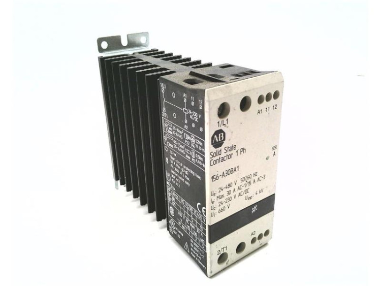 ALLEN BRADLEY 156A30BA1 156 SOILD STATE CONTACTOR, 30 AMPERES, LINE VOLTAGE 24-480V AC, CONTROL VOLTAGE 24-230 V AC/DC, SINGLE PHASE ALLEN BRADLEY 156A30BA1 156 SOILD STATE CONTACTOR, 30 AMPERES, LINE VOLTAGE 24-480V AC, CONTROL VOLTAGE 24-230 V AC/DC, SINGLE PHASE