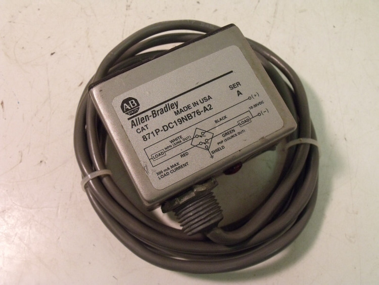 ALLEN BRADLEY 871P-DC19NB76-A2 DC, NPN AND PNP, CAN, 19MM, SH, NO, 2M CABLE ALLEN BRADLEY 871P-DC19NB76-A2 DC, NPN AND PNP, CAN, 19MM, SH, NO, 2M CABLE
