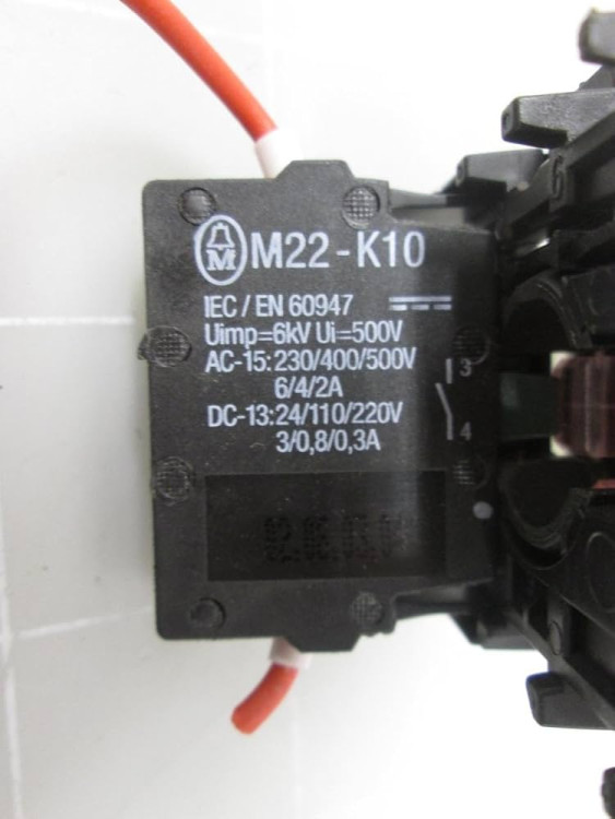 EATON CORPORATION M22-K10 MOELLER M22-K10 CONTACT ELEMENT EATON CORPORATION M22-K10 MOELLER M22-K10 CONTACT ELEMENT