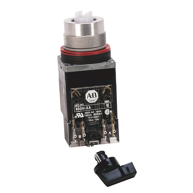 ALLEN BRADLEY 800MR-HH2BLA 800MR 2-POSITION SELECTOR SWITCH UNITS, NON-ILLUMINATEDB CAM, 1 N.O. - 1 N.C., STAB TERMINALS