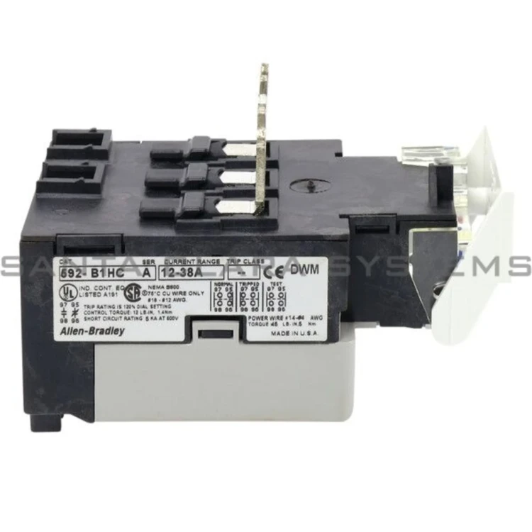 ALLEN BRADLEY 592-B1HC SMP-2 SOLID-STATE OLR, NEMA 2, 12-38A, CLASS 10, 15, 20, OR 30 ALLEN BRADLEY 592-B1HC SMP-2 SOLID-STATE OLR, NEMA 2, 12-38A, CLASS 10, 15, 20, OR 30
