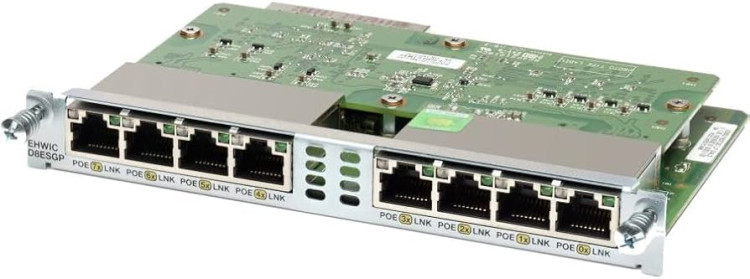 Eight port 10/100/1000 Ethernet switch interface card w/ PoE Eight port 10/100/1000 Ethernet switch interface card w/ PoE