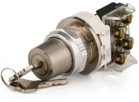 ALLEN BRADLEY 800T-J91B 30.5MM TYPE 4/13 3 POS. SEL. SWITCH-NON-ILLUM., WHITE, STD. KNOB SPRING RTN FR/ BOTH