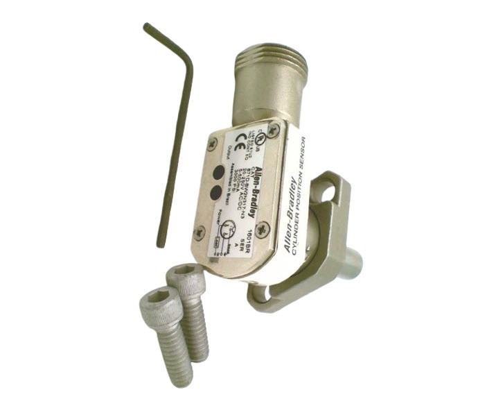 ALLEN BRADLEY 871D-BW2N317-N3 PROXIMITY SENSOR, 2-WIRE AC/DC, IN-PORT CYLINDER POSITION SENSOR, 2MM SENSING DISTANCE, 31.7MM PROBE LENGTH, WHITE COLOR CODE, N.O. OUTPUT, MINI QD