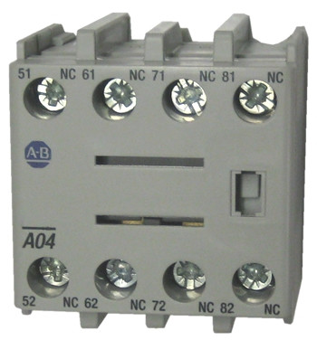 AUXILIARY CONTACT BLOCK, FRONT MOUNTING TO BULLETIN 100-C - CONTACTORS, 4-POLE, 0 N.O. + 4 N.C. AUXILIARY CONTACT BLOCK, FRONT MOUNTING TO BULLETIN 100-C - CONTACTORS, 4-POLE, 0 N.O. + 4 N.C.