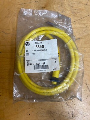 ALLEN BRADLEY 889N-F4DX6F CORDSET QD MINI STRAIGHT FEMALE 4PIN 6FT 18AWG