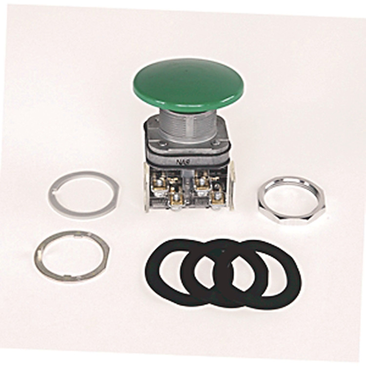 ALLEN BRADLEY 800T-D1 30.5MM TYPE 4/13 MOM. CONTACT PB, NON-ILLUM., GREEN, MUSHROOM HEAD, NO CONTACTS ALLEN BRADLEY 800T-D1 30.5MM TYPE 4/13 MOM. CONTACT PB, NON-ILLUM., GREEN, MUSHROOM HEAD, NO CONTACTS
