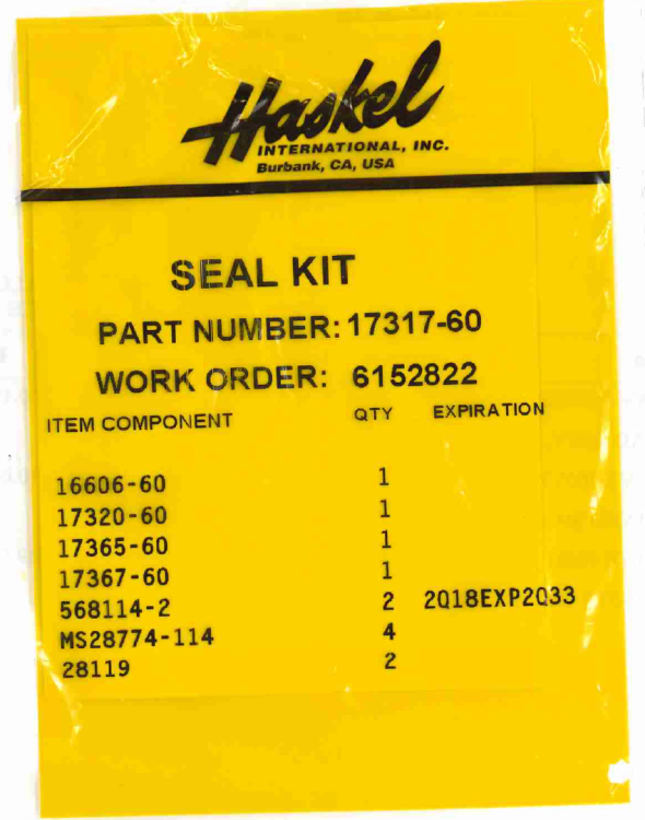 ACCUDYNE INDUSTRIES 17317-602 SEAL KIT,PS,DXHW/DSXHW