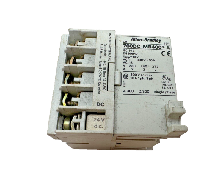 ALLEN BRADLEY 700DC-MB400D24 700-M MINIATURE CONTROL RELAY, 4 N.O., BIFURCATED CONTACTS, 24V DC W/ INTEGRATED DIODE